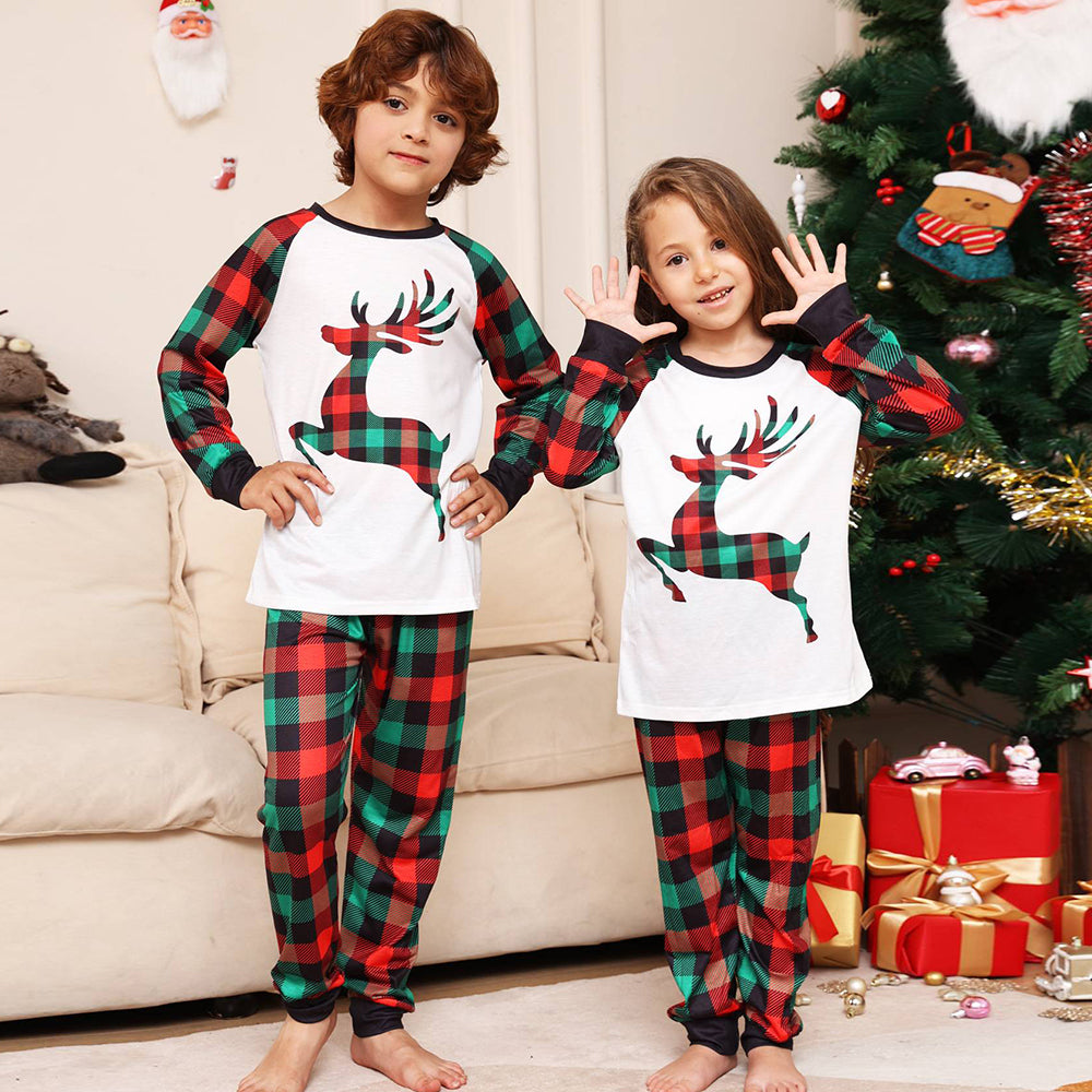 Conjunto de pijamas combinando para a família de Natal Pijama verde