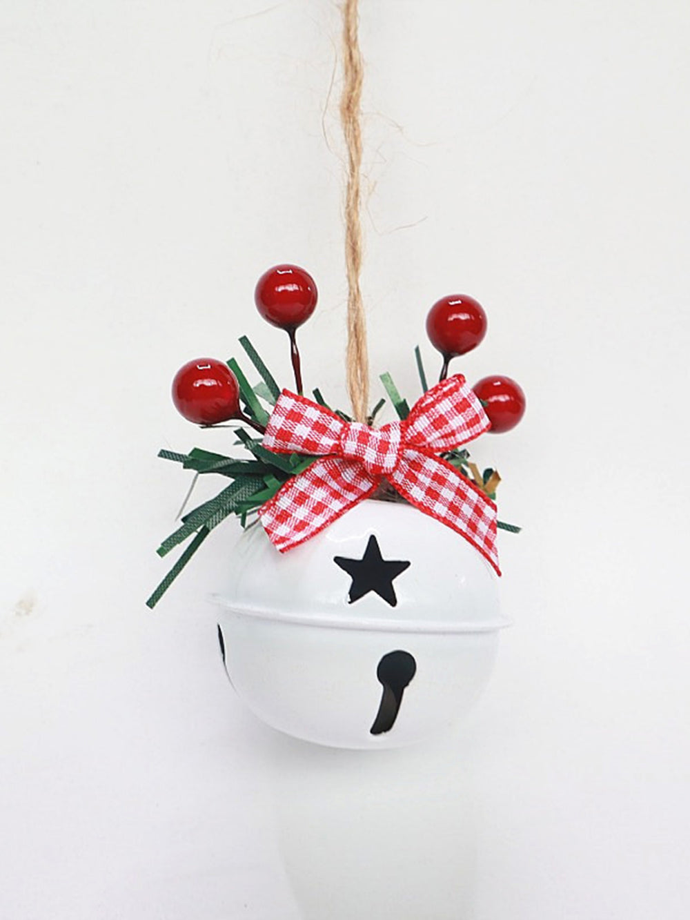 Pandantiv cu clopoțel cu fulgi de nea cu cinci stele din pomul de Crăciun
