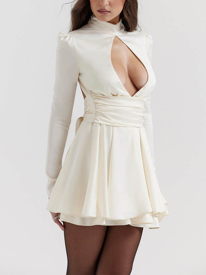 Ivory Bow Mini Dress