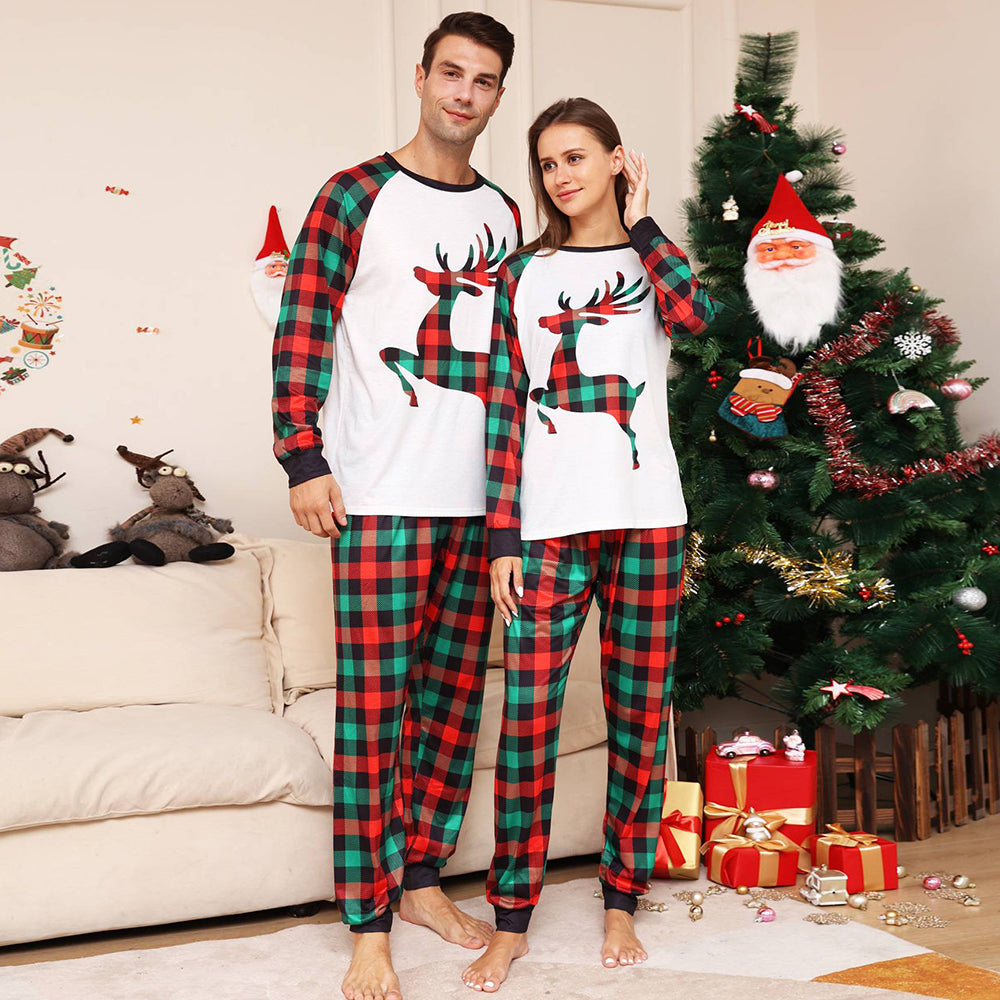 Χριστουγεννιάτικες Οικογενειακές Πυτζάμες Πιτζάμες Σετ Πράσινο Πλέγμα