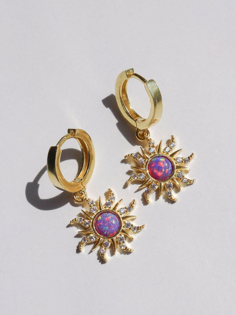Retro dopaminový sluneční náhrdelník s opálovým přívěskem s opálovým náhrdelníkem náušnice