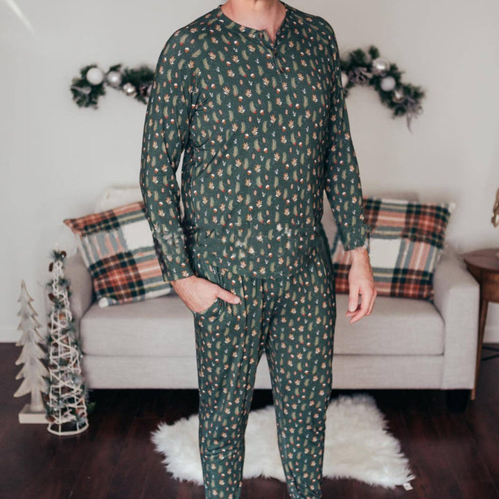Pijama familiar con árbol de Navidad verde (con ropa para perros de mascota)