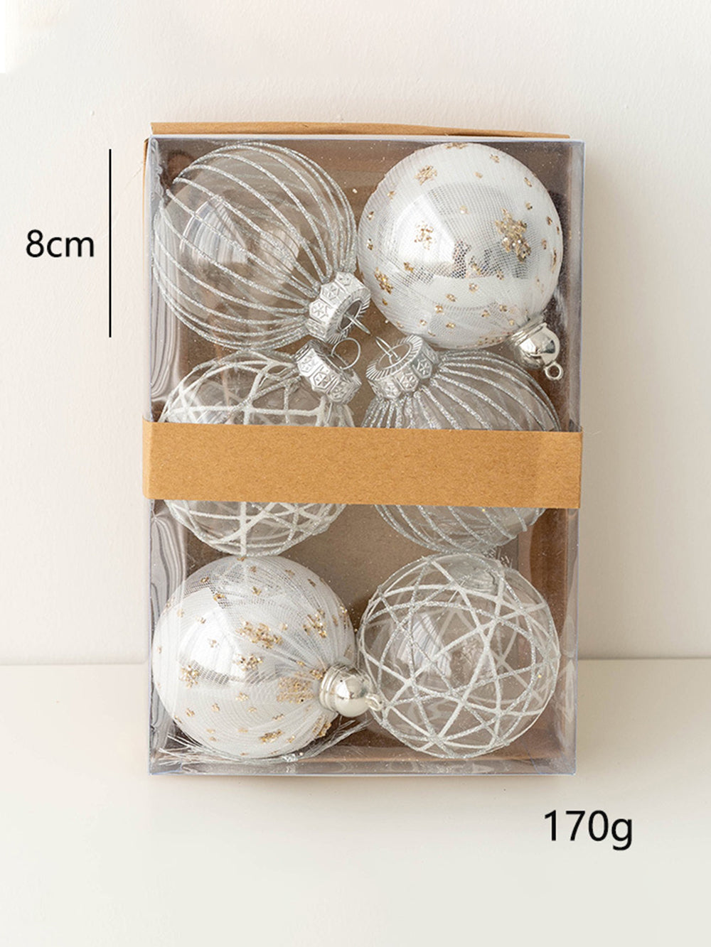 Conjunto de decoração de árvore de Natal com bolas pintadas de Natal
