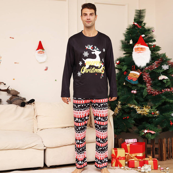 Christmas Family Matching Pajamas Set Black Deer Pajamas