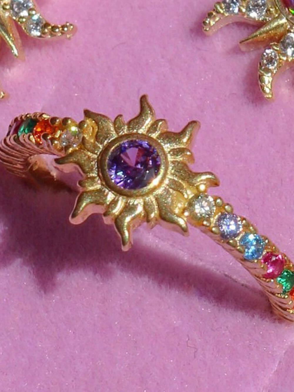Retro Dopamine Sun Necklace Opal Pendant Opal Necklace Earrings
