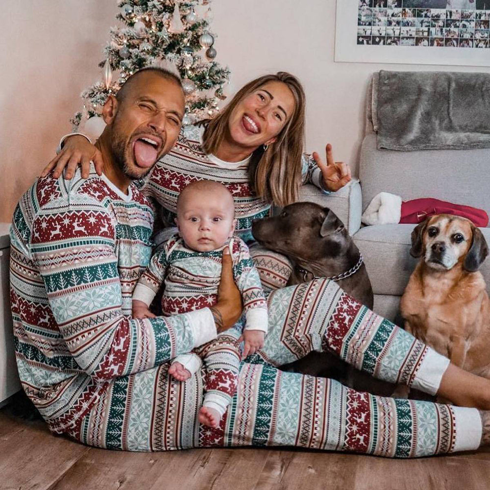 圣诞快乐家庭配套睡衣套装灰色圣诞睡衣
