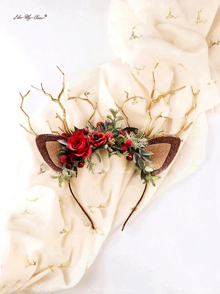 Świąteczna opaska na głowę w kształcie renifera z poroża renifera | LikeMyChoice®
