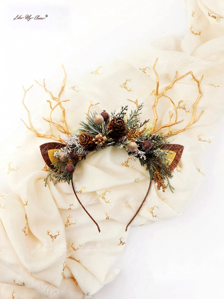 Pinien Kegel Chrëschtdag Reindeer Headband | LikeMyChoice®