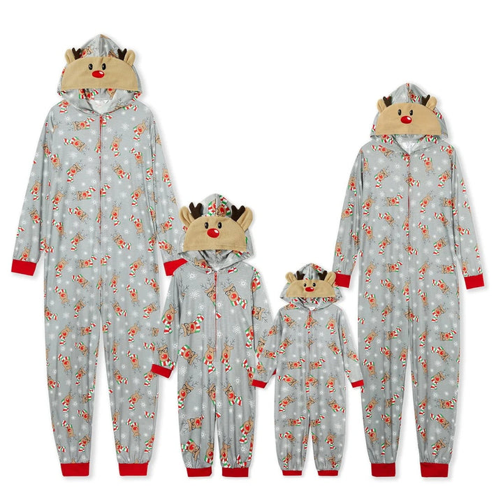 Vícebarevné rodinné pyžamo s kapucí Onesies s kapucí