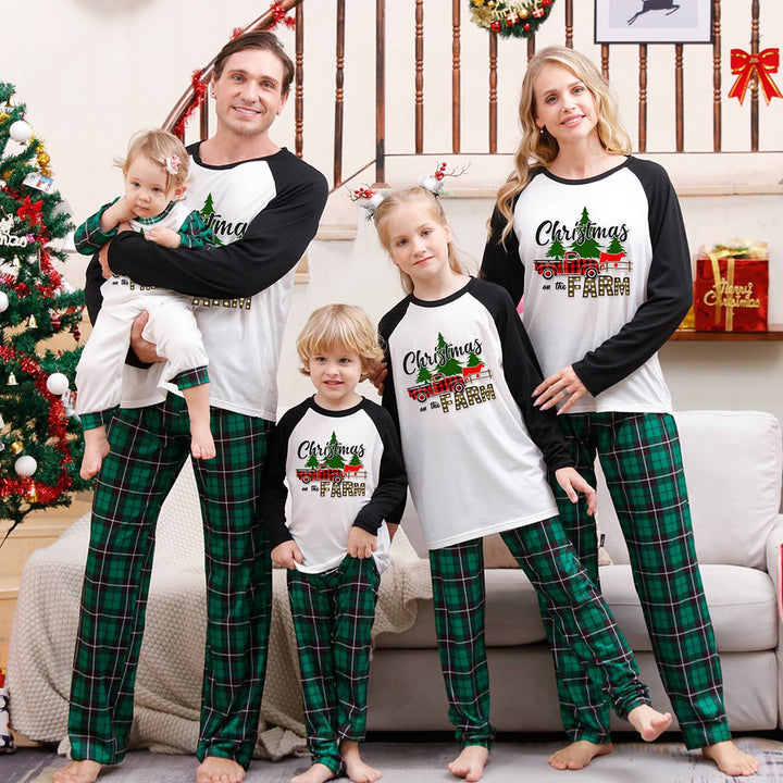 Set pigiama scozzese verde e nero Merry Christmas