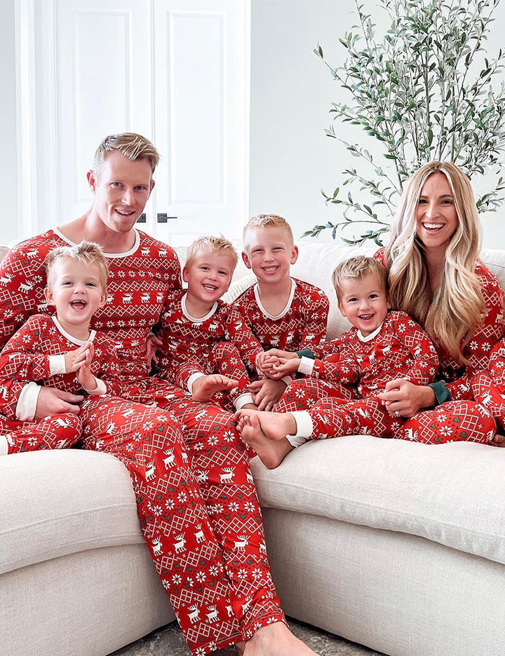 Χριστουγεννιάτικες πυτζάμες ασορτί με άλκες Fmalily
