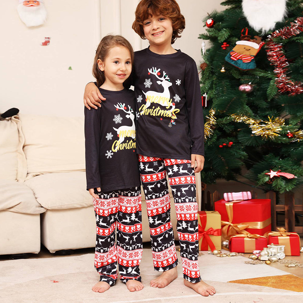 Jul Familie Matchende Pyjamas Sæt Black Deer Pyjamas