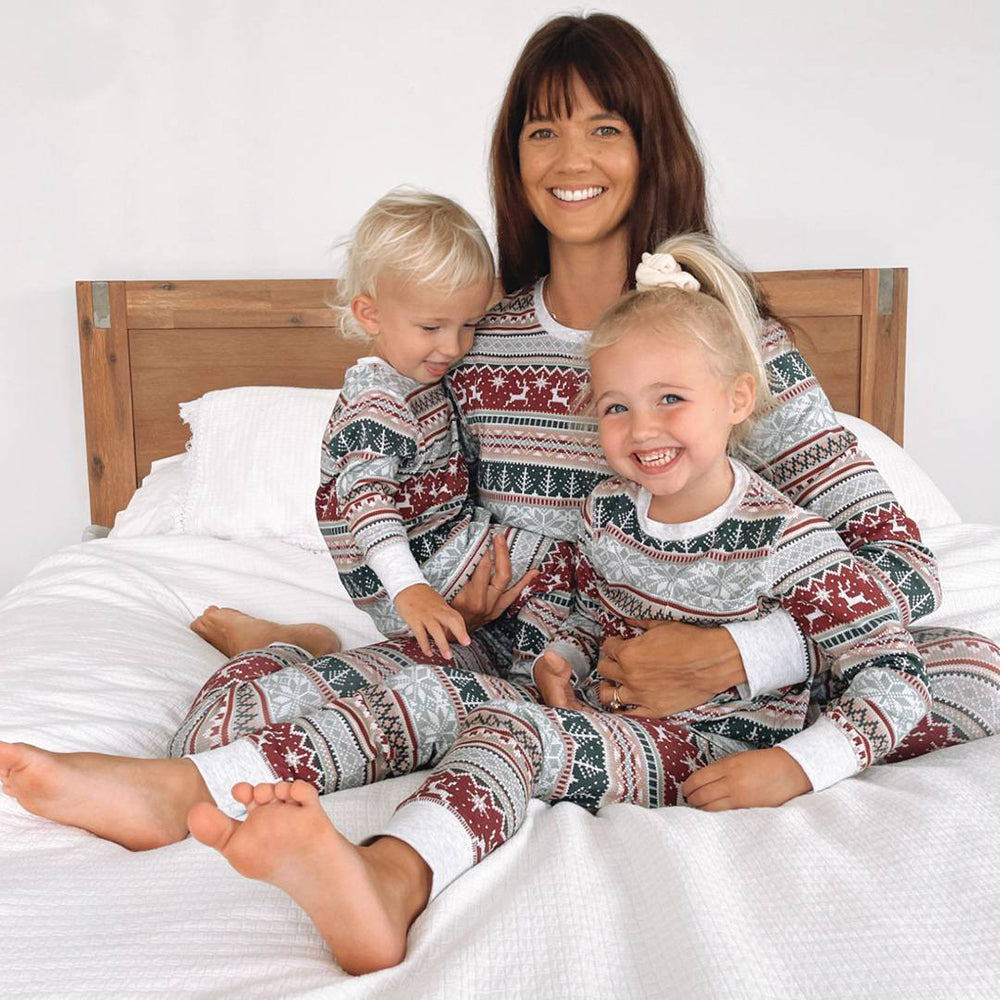 Veselé Vánoce Family Matching Pyjamas Set Šedá vánoční pyžama