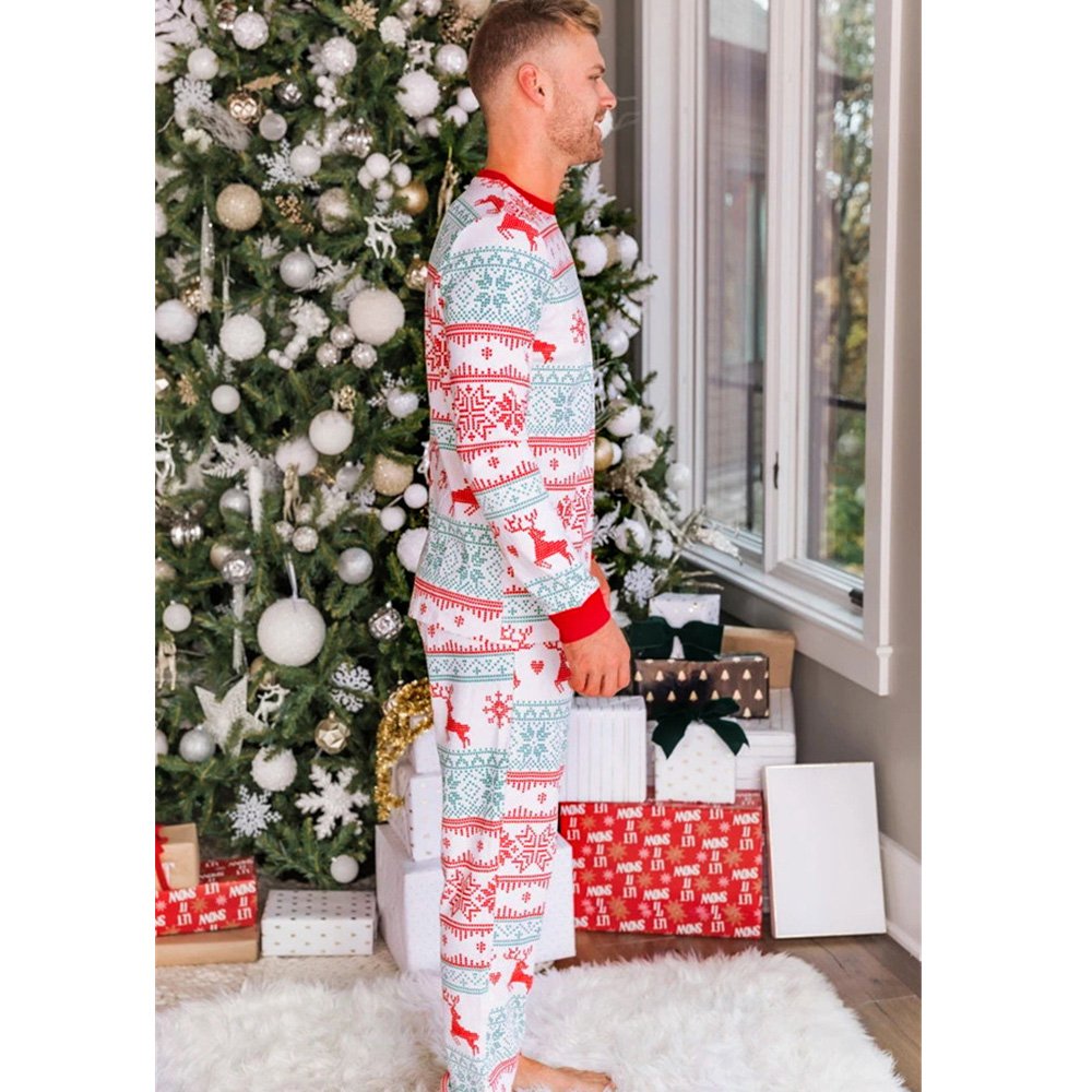 Julhjort Snowflake Familj Matchande Pyjamas Set