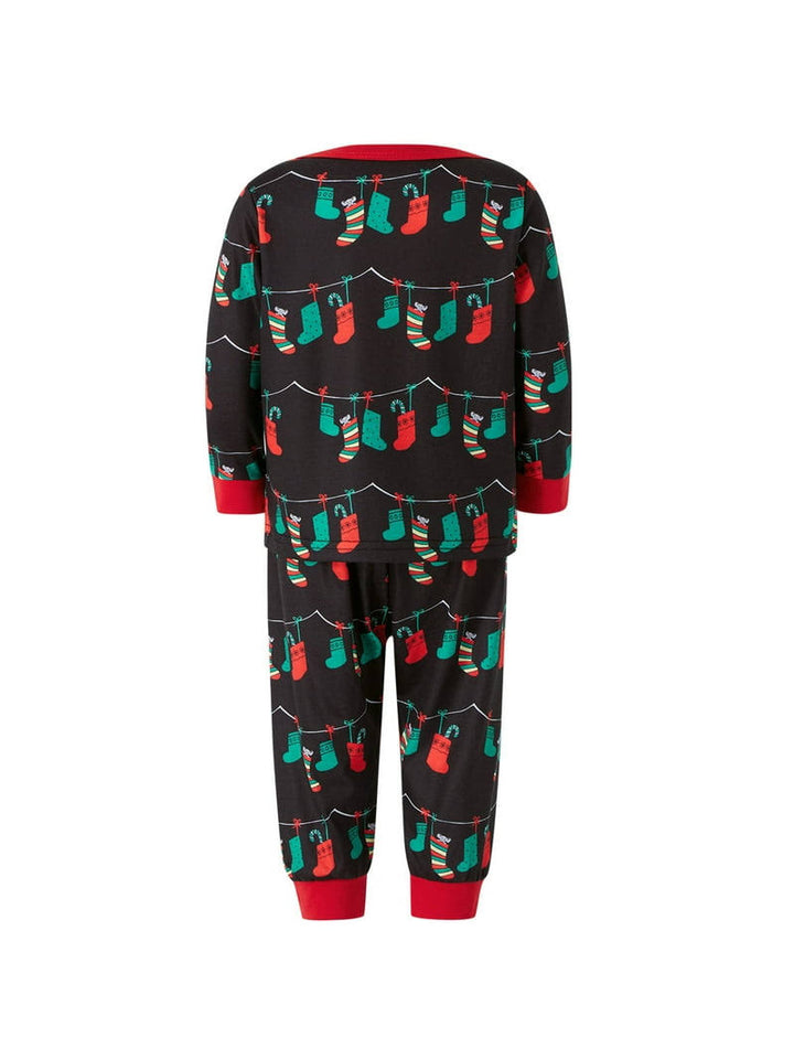 Mustat joululamput Fmalily Matching -pyjamasetit (lemmikin koiran vaatteiden kanssa)